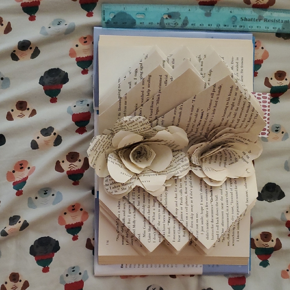 Handcrafted Book Page Flower Art Book Is Out Of My Mind
